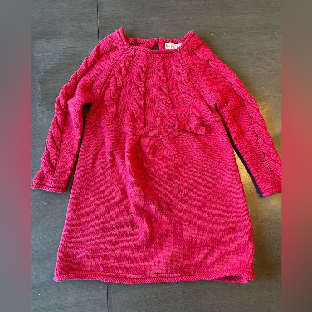 5/$25 Girls Size 2T Red Sweater Dress Long Sleeve Margaux & Lexi